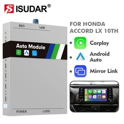 ISUDAR Send from USA Apple Wireless Carplay For HONDA/ACCORD 10th Generation 2018- Android Auto Car Multimedia Play AI Box Video