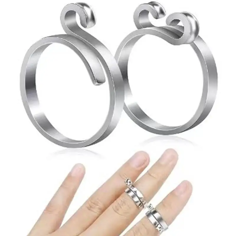 2Pcs Adjustable Crochet Loop Ring Yarn Guide Finger Holder Thimble Faster Knitting Sewing Tool For Crocheters