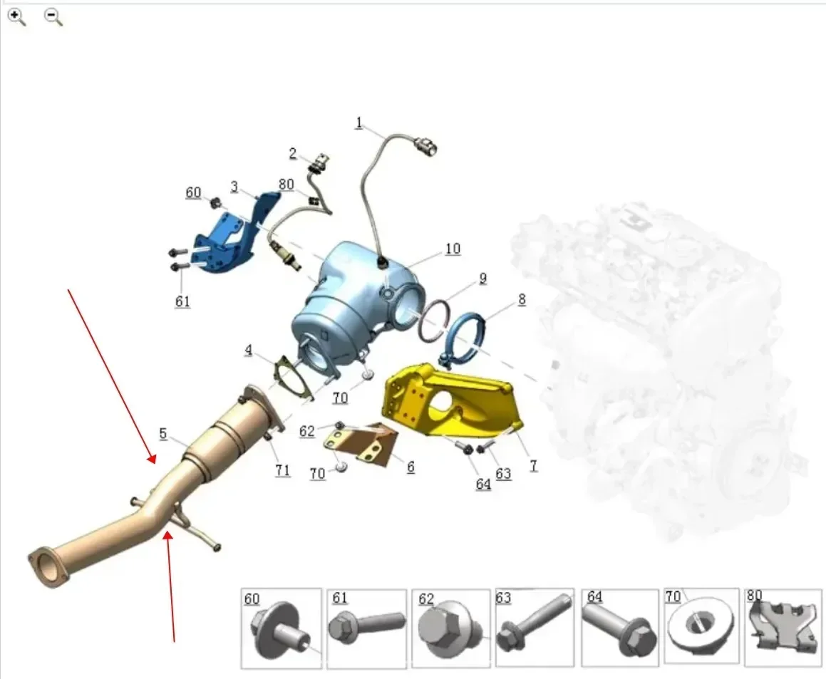 Bestselling New exhaust pipe for Lynk&Co 6AT/2.0T engine