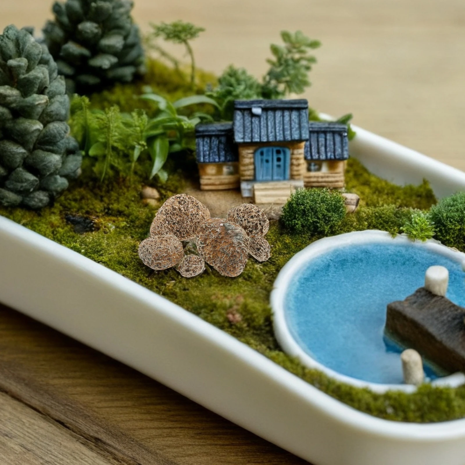 

6Pcs Artificial Stone Ornament Fake Rocks for Garden Landscape Flowerpot Bonsai Yard Decorative Stone Prop Terrarium Decor