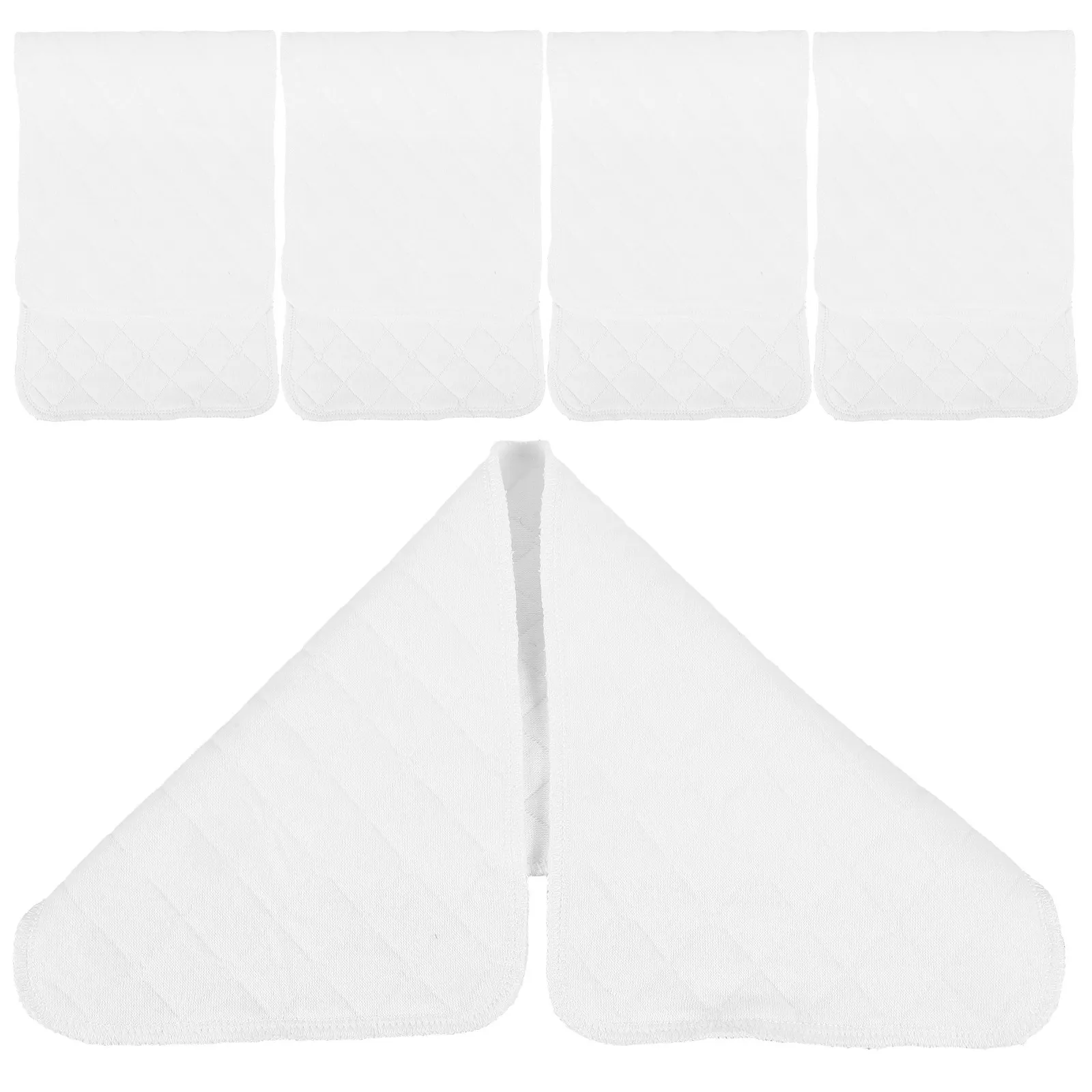 

5 шт. белых хлопковых многоразовых подгузников для новорожденных, 3-слойные мягкие моющиеся салфетки для отрыжки, детские салфетки для чувствительной кожи