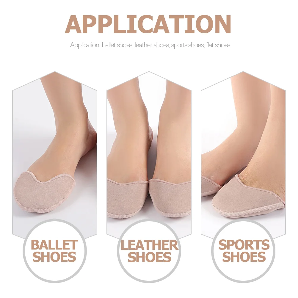 2 Pairs Toe Protector Insoles Half Pad Wrapped Ballet Dance Shoe Sleeve Cushion Knitted Fabric Caps Women's