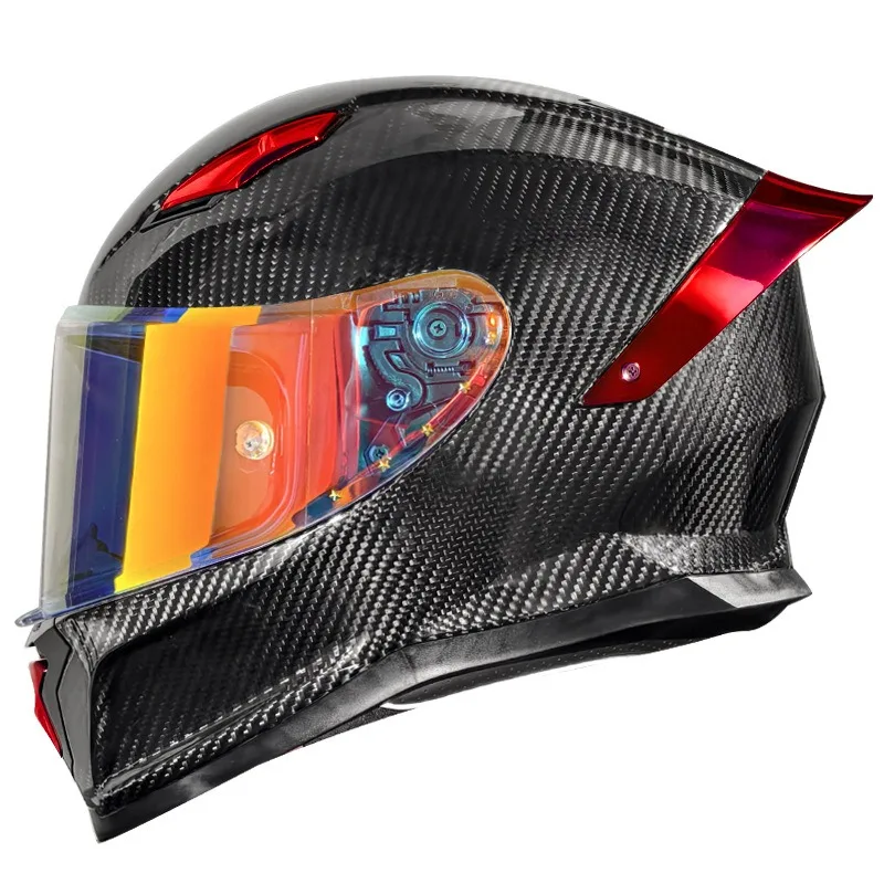 Airo High Strength Carbon Fibre Full Face Helmet,For Motorcycle Racing and Road Cruising Motorcycle Protective Helmet