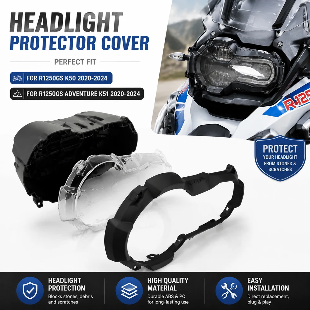Motorcycle Headlight Cover ABS Plastic Head Light Shell for BMW R1250GS R 1250GS 1250 GS Adventure 2020-2024 2023 Accessories