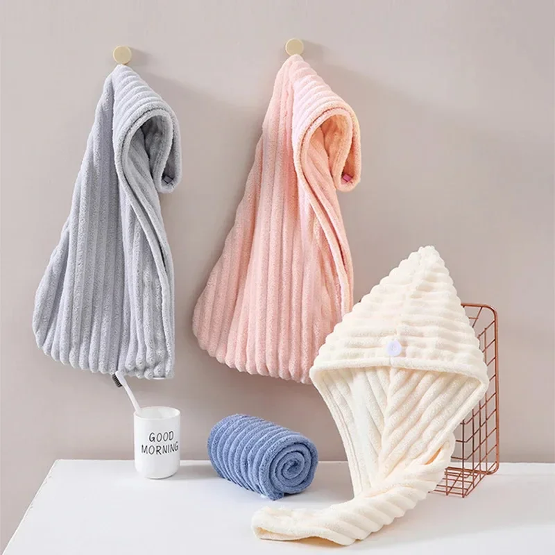 Ultra Fine Fiber Towel Wrapped and Thickened Ladies' Dry Hair Cap Thick and Highly Absorbent Headscarf for Wiping Hair