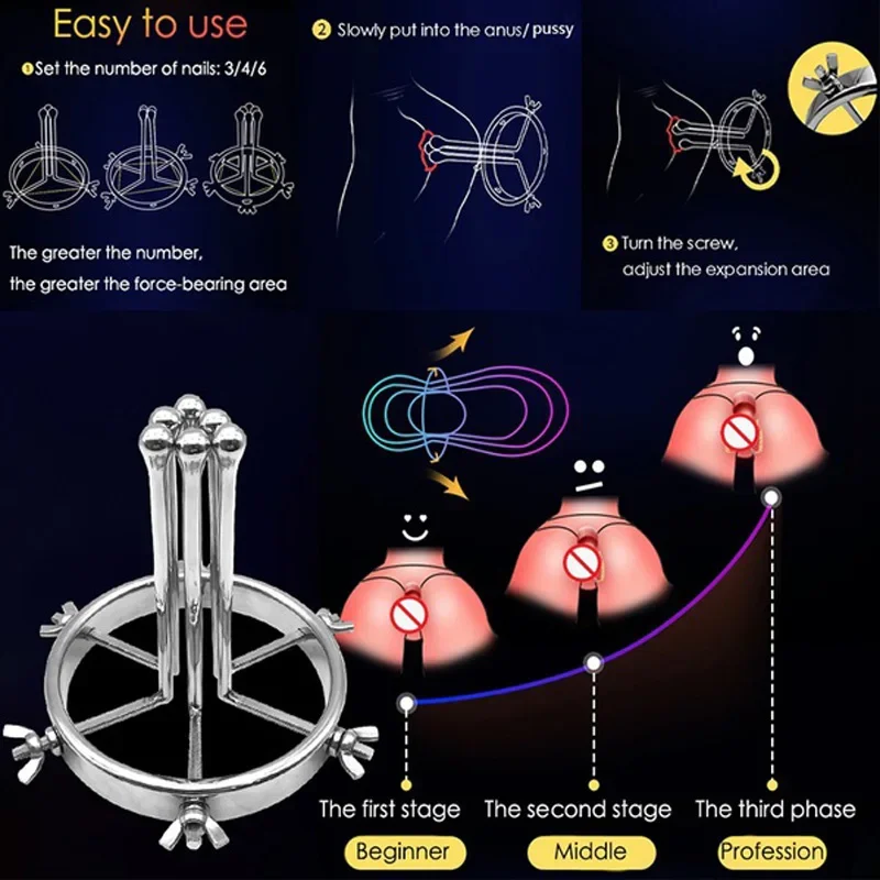 เครื่องขยายช่องคลอดสำหรับผู้ชายผู้หญิงอุปกรณ์เซ็กซ์ทอยทวารแบบแปลกใหม่