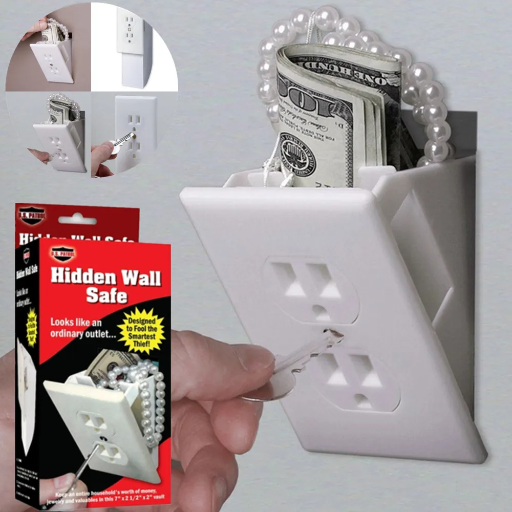 PN Private Money Box Hidden Wall Safes Security Electrical Outlet Keys Vault Secret Hide Valuables