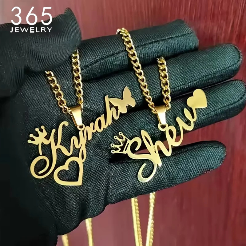 Collier personnalisé 365 Fashion avec nom pour femmes et hommes, pendentif casque, bijoux en acier inoxydable, ras-de-cou, chaîne épaisse, cadeau personnalisé