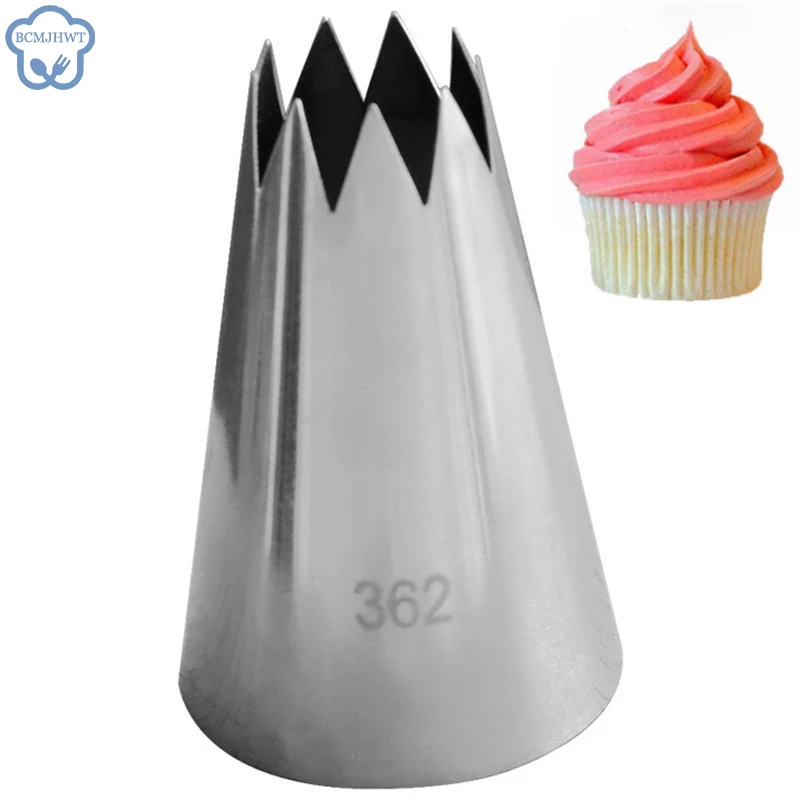 1PCS Large Size Open Star Stainless Steel Icing Piping Nozzles Fondant Cake Decorating Pastry Sets Tools Bakeware 9 Teeth #362