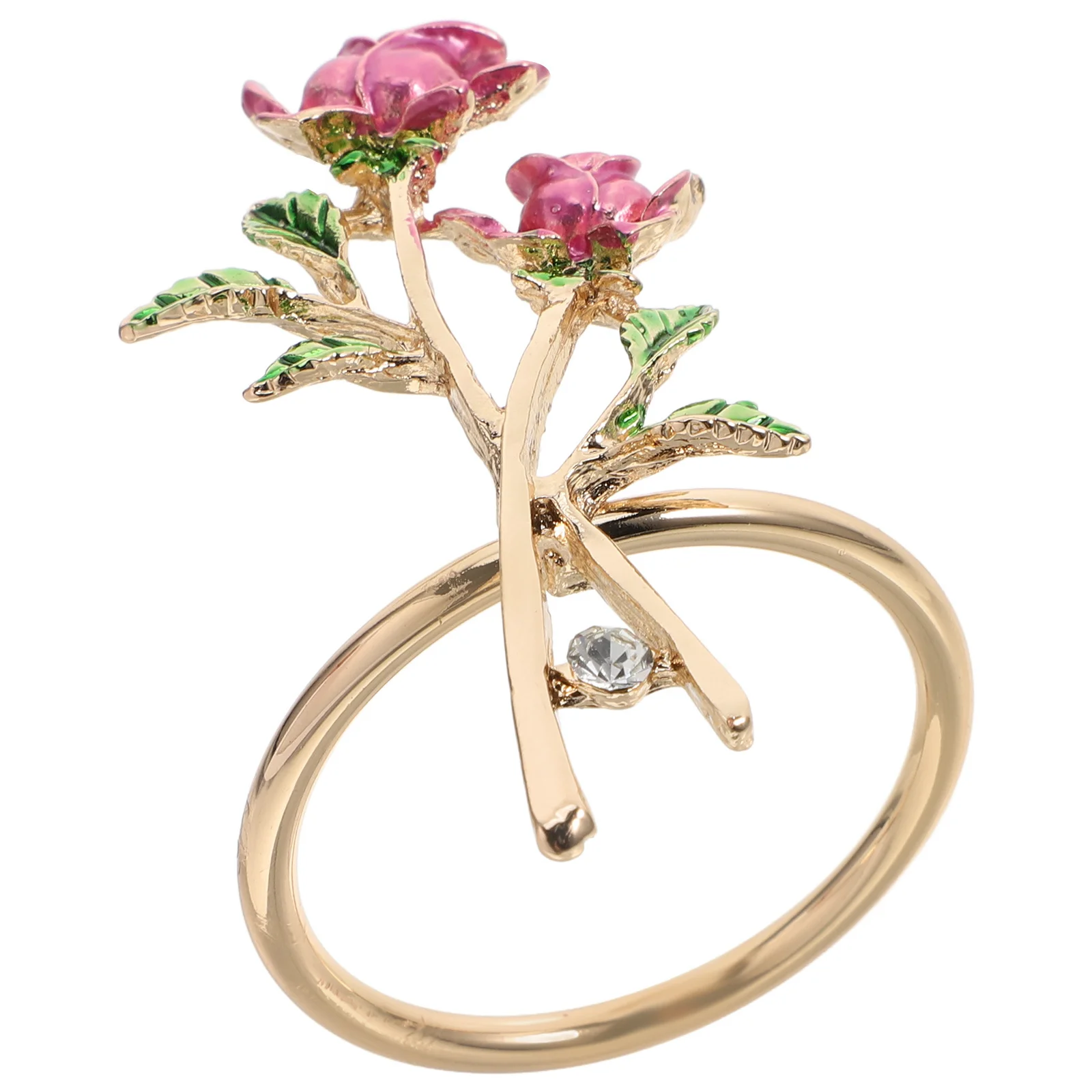 

Elegant Rose Napkin Ring Floral Design Valentines Day Wedding Party Dinner Table Decor Reusable Serviette Buckle