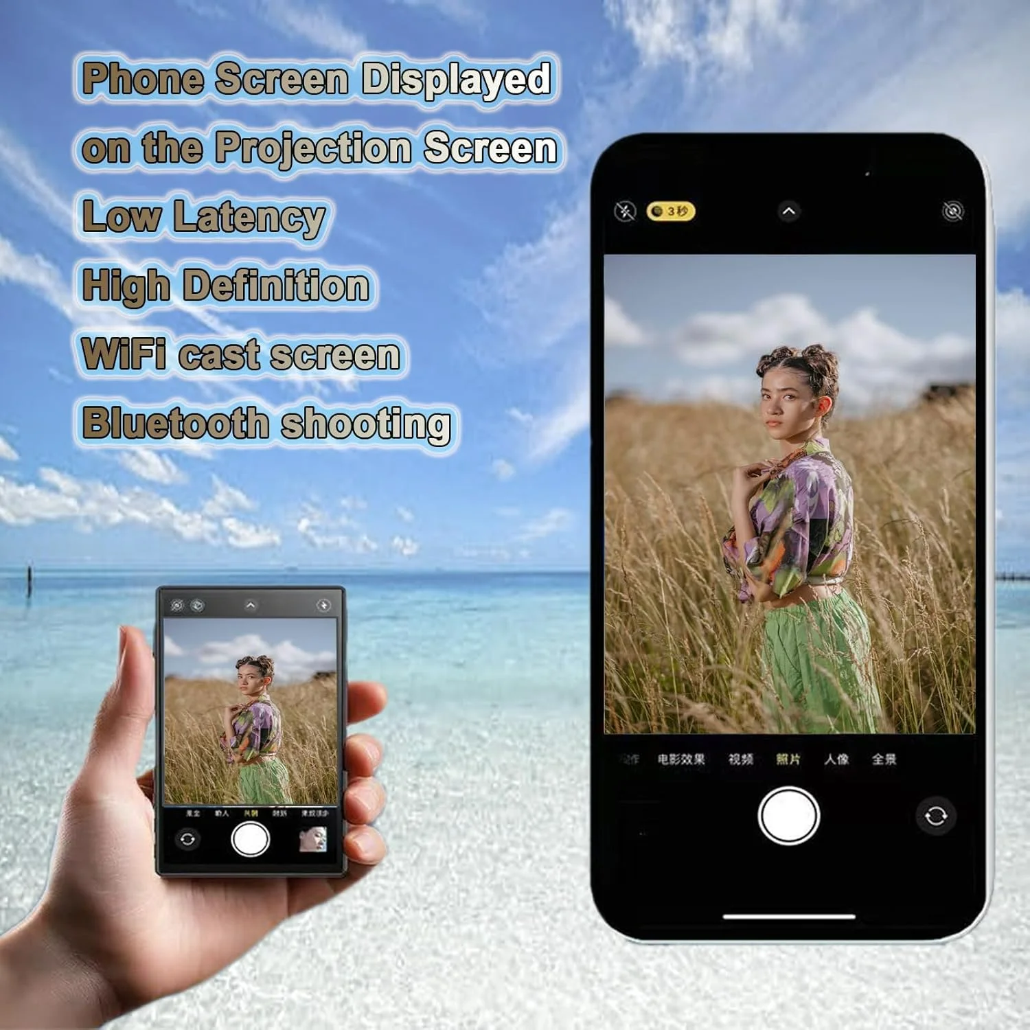 

Экран монитора для селфи, магнитный монитор задней камеры для tiktok/Selfie/Vlog, прямая трансляция, зеркало на экране для камеры iPhone