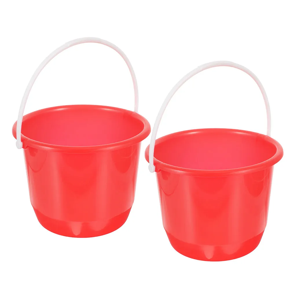 2Pcs Heavy Duty Plastic Bucket with Comfort Handle Versatile Water Bucket for Bathing Pets Car Detailing Gardening Cleaning Farm