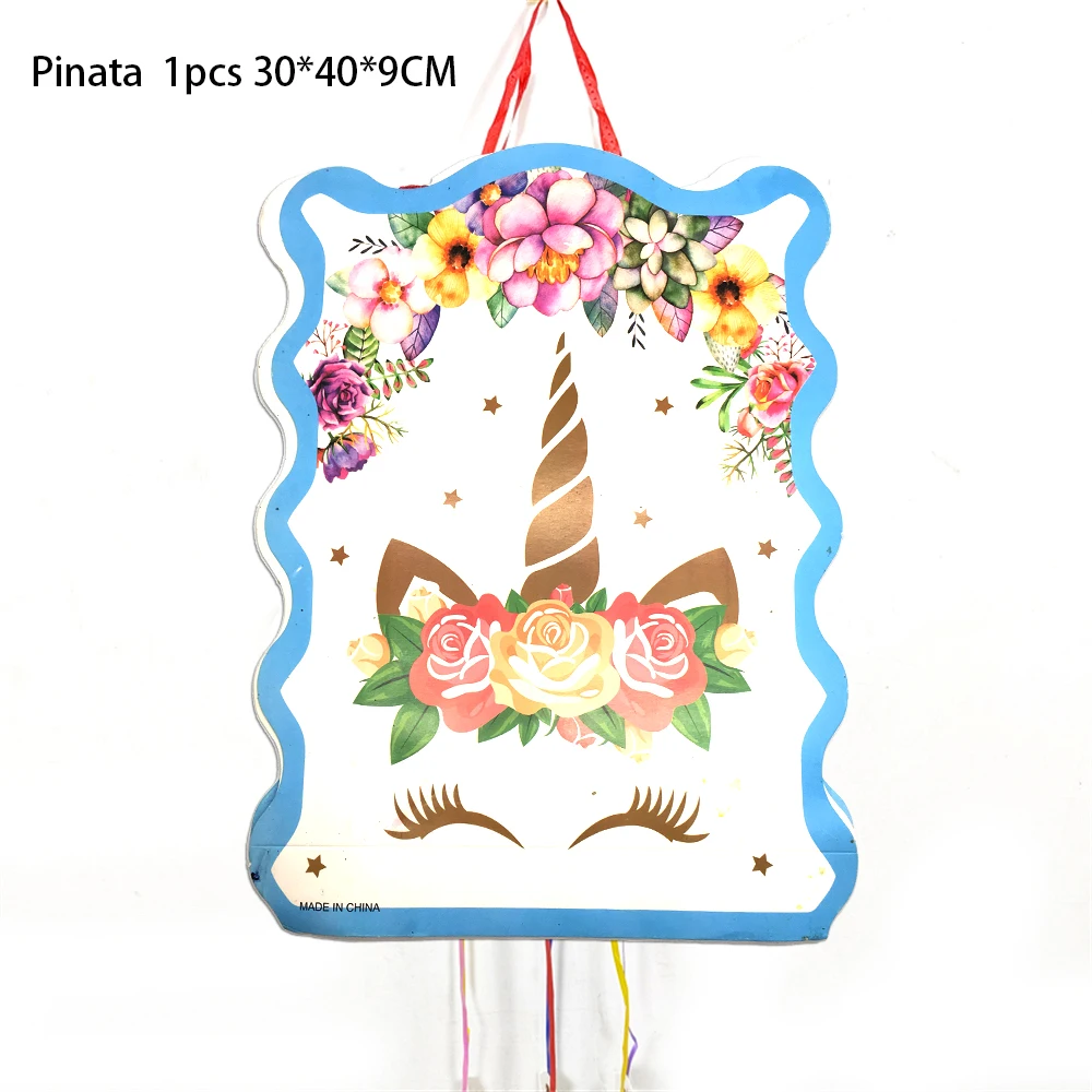 1 Stks/partij Gelukkige Verjaardag Eenhoorn Pinata Piñata Verjaardagsfeestje Deco Pinjat Evenement Feestdecoratie Meisjes Jongens Kinderen