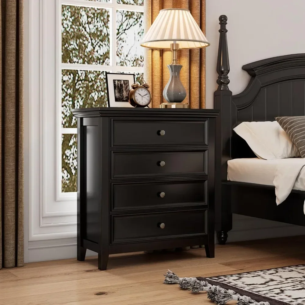 Farmhouse Dresser for Bedroom,Black Wood Dresser,Tall Chest of Drawers, Farmhouse Dresser Organizer for Bedroom, Living Room,Hal