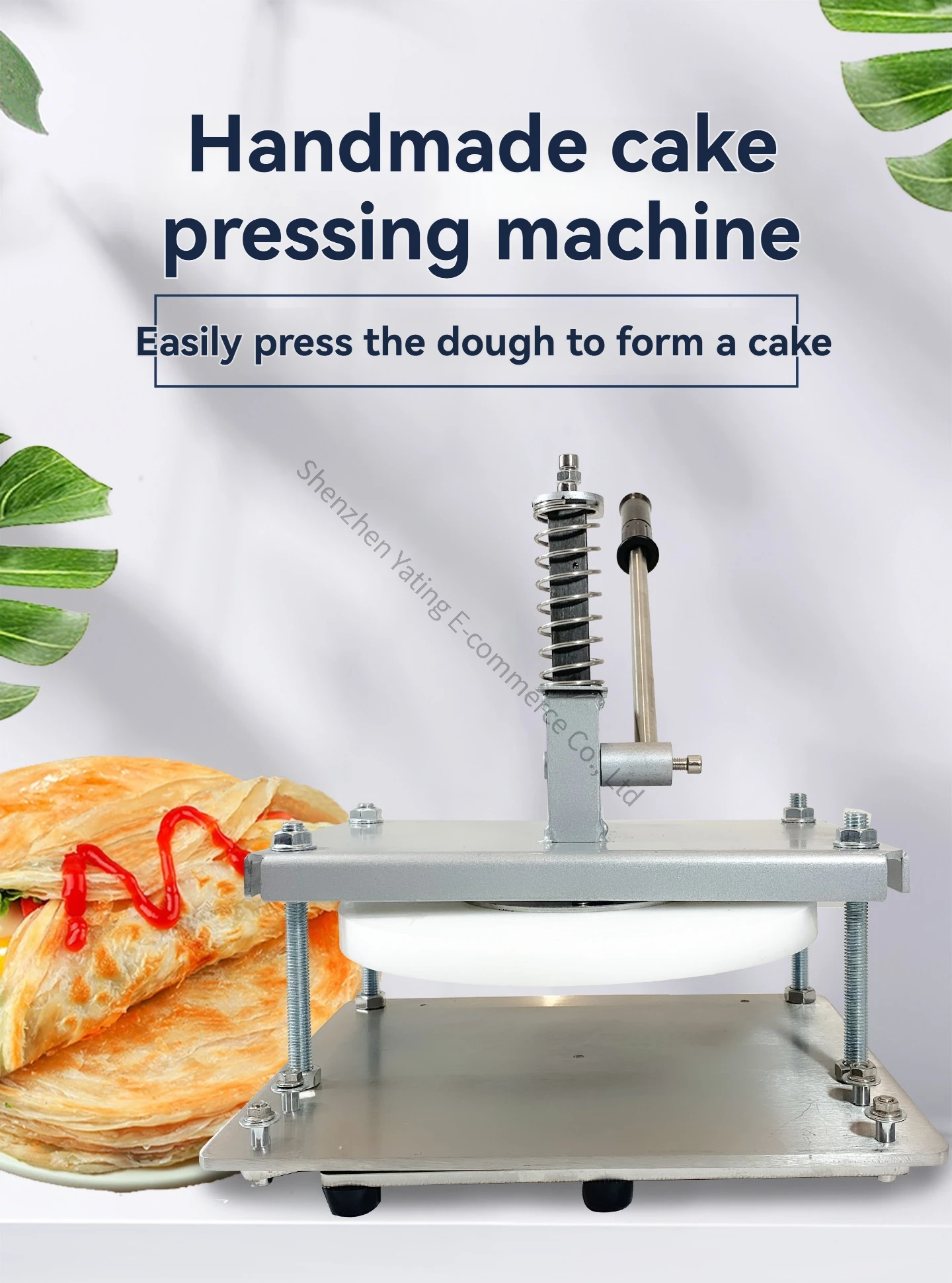 25cm Household Commercial Hand Grasping Pizza Shaobing (Baked Cake in Griddle) Meat Bun Pie Patting Tool Pie Pressing Machine