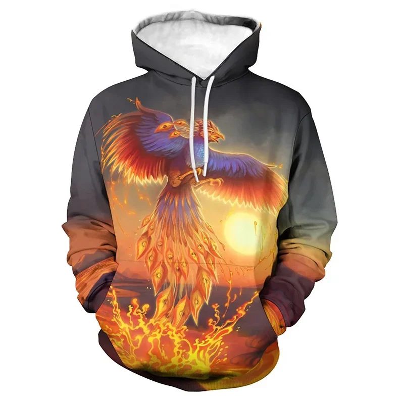 

Punk Phoenix Graphic Sweatshirts Fashion Magic Bird 3D Printed Hoodies for Men Casual Streetwear Kids Hoodie Oversized Women Top