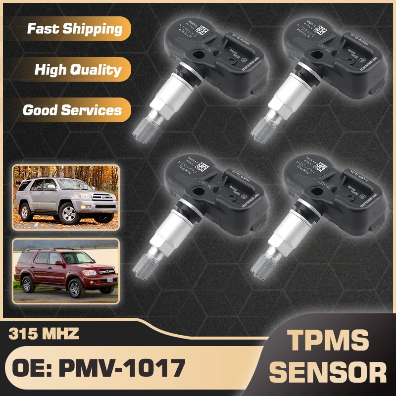 

Car TPMS Tire Pressure Monitor Sensor System For Toyota 4 Runner 2003-2006 Toyota Sequoia 2004-2007 315 MHz PMV-1017 42607-0C010