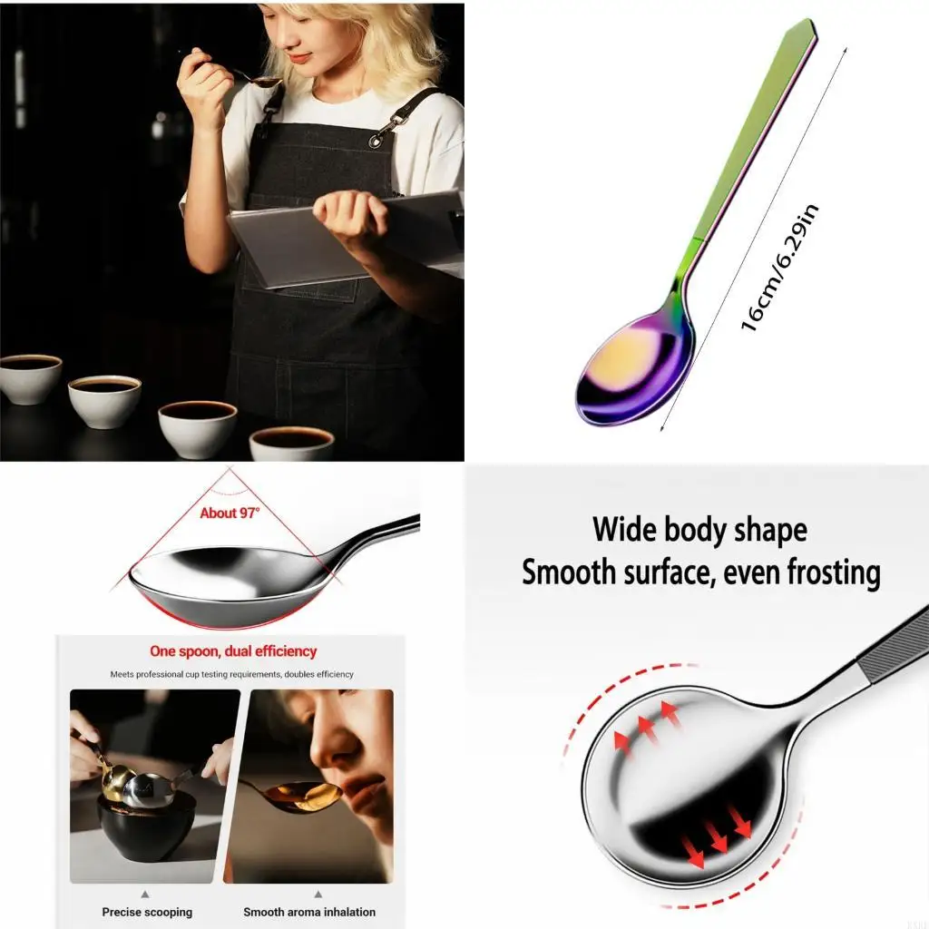 Multipurpose 304 Stainless Steel Spoon For Coffee Tea And Dessert Preparation Coffee Stirring Tool With Ergonomic Handle KXRE