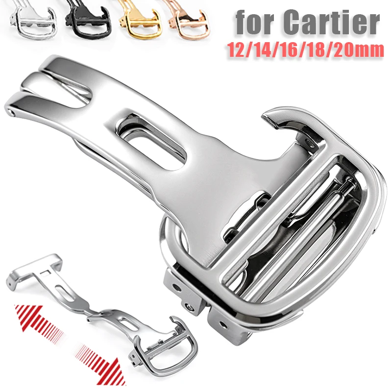 12mm 14mm 16mm 18mm 20mm fivela de relógio de aço inoxidável para cartier balão azul fecho dobrável botão de metal acessórios de relógios