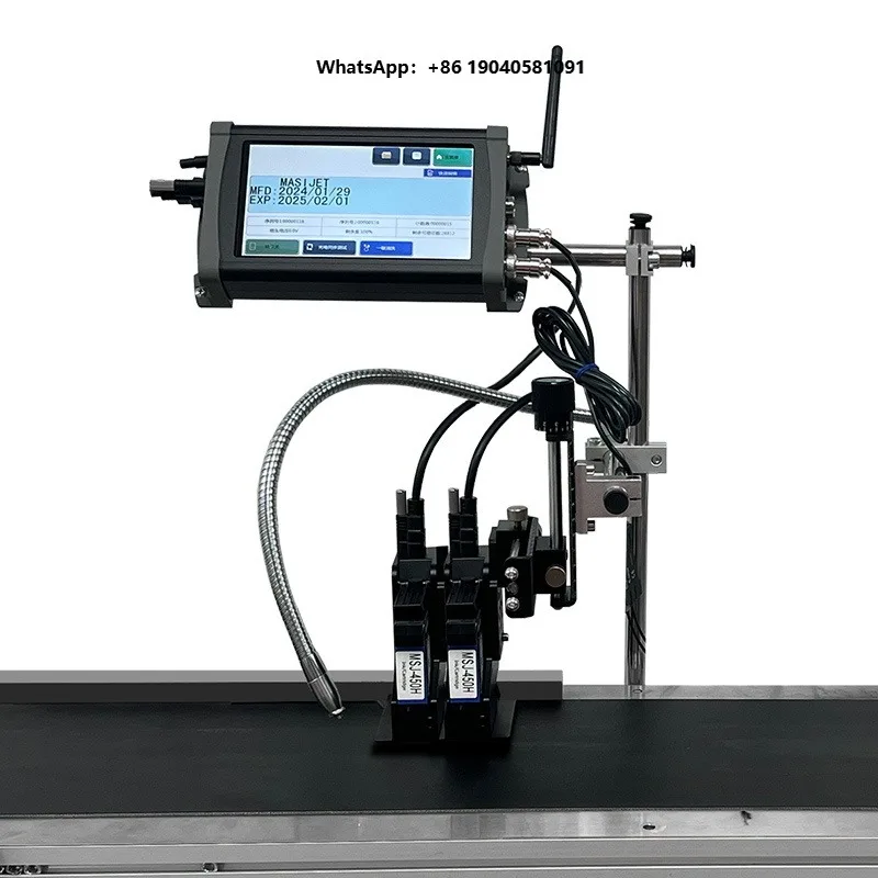 600DPI Dual Nozzle 50.8mm TIJ Inkjet Printer, Multilingual Multi-color Date Label Encoder, Portable Inkjet Printer