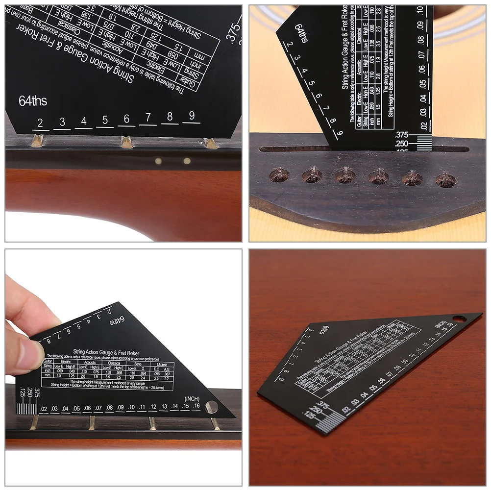 

Guitar String Ruler Electric Acoustic Luthier Gauge Level Tool Action Measuring Height Instruments Stainless Steel Tools