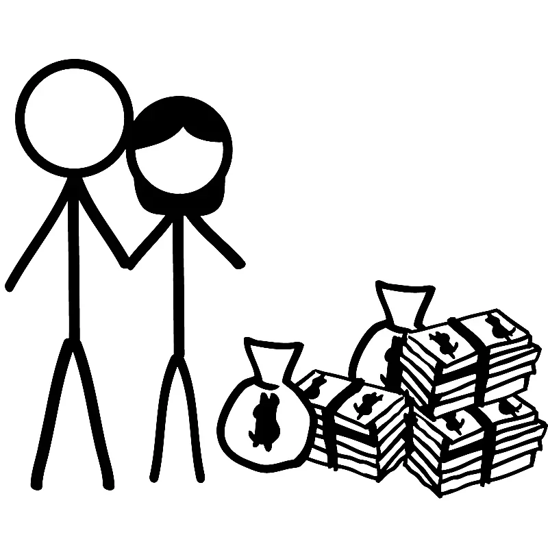 15*12.1cm couple's money-themed personalized design car window bumper motorcycle accessory decorative vinyl car sticker