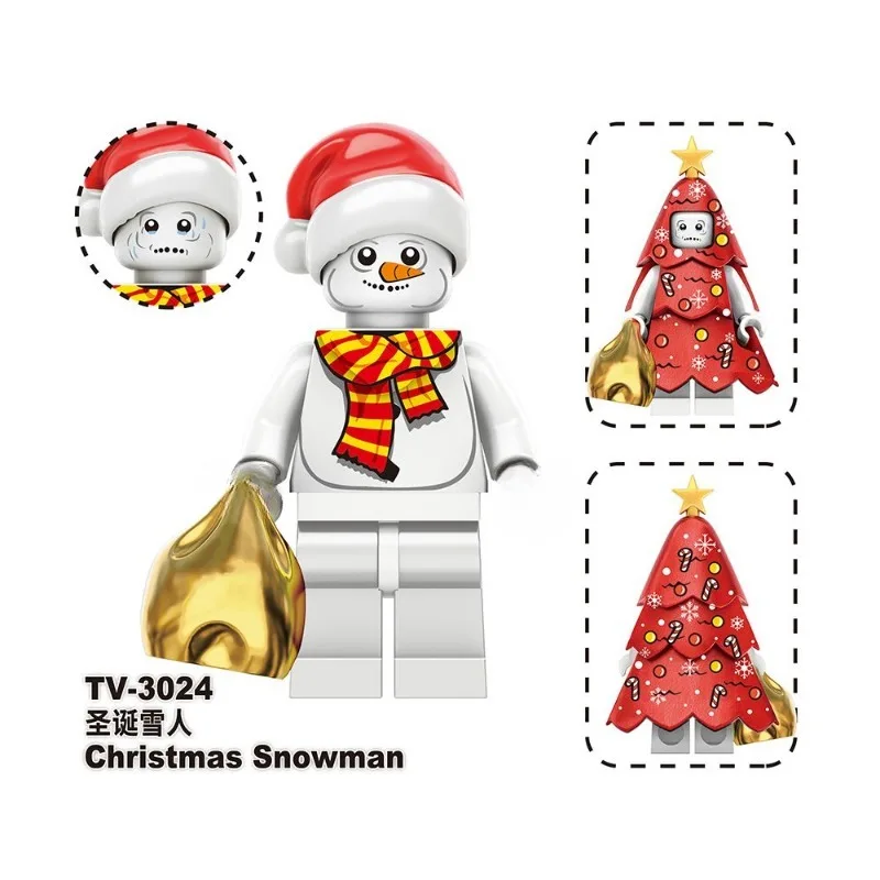 Hot Toys New Building Blocks Merry Christmas ElfDarth Vader Grinch Jake Sally Santa Rex Mini ActionFigures Building Blocks Toy