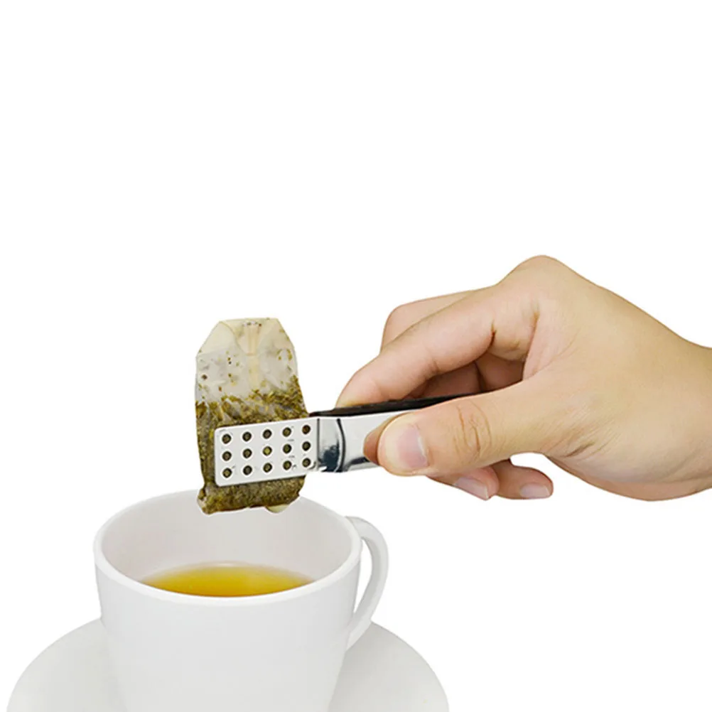 

2pcs Stainless Steel Tea Bag Tongs Heat Resistant Long Handle Food Tongs Teabag Squeezer for Black Oolong Green Tea