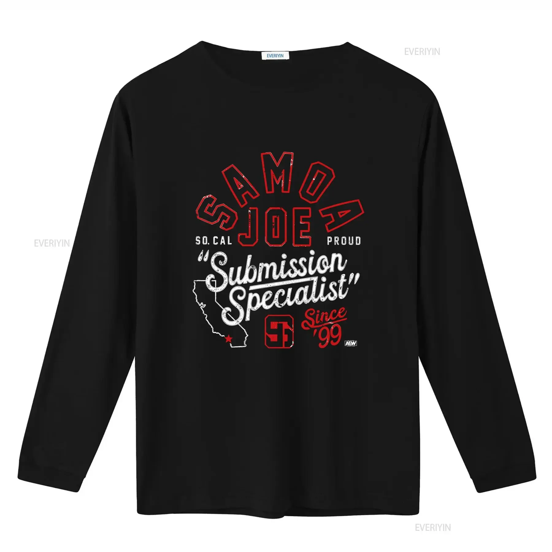 Samoa Joe Submission Specialist T Shirt AEW Official So Cal Proud Since '99  vintage Washed Breathable Top For Everyday Wear