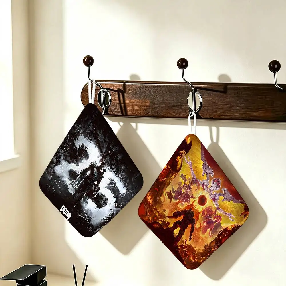 Game E-Eternal D-DOOM For Whole House Use Polyester Cotton Daily Towel, Hanging Kitchen Hand Wiping Cloth, Durable