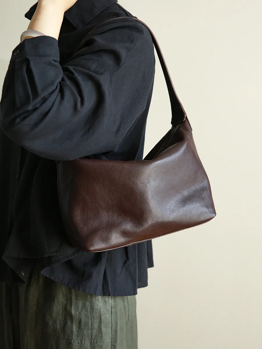PNDME simple casual high quality genuine leather ladies shoulder bag fashion outdoor travel cow leather women underarm bag