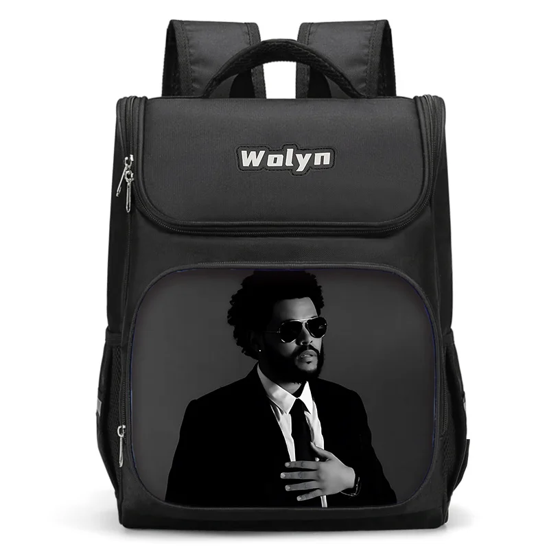 Singer The Weeknd Mochila grande para homens e mulheres, durável e multi compartimentar, bolsa escolar para crianças, meninos e meninas