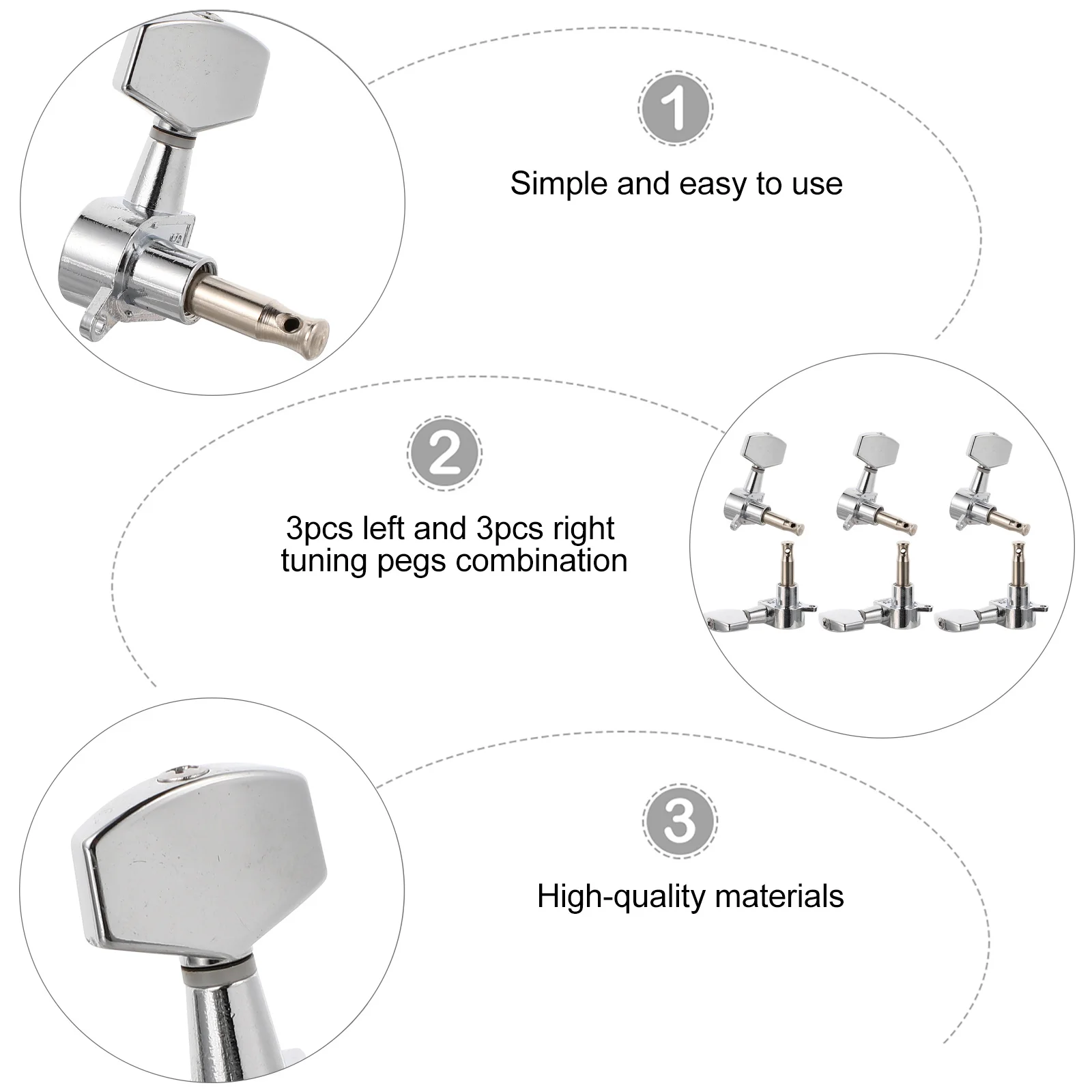 

1 set Tuning For Acoustic Left Right Tuner Machine Head Acoustic Guitar Machine Head String Winder Tool Kit Guitar Parts