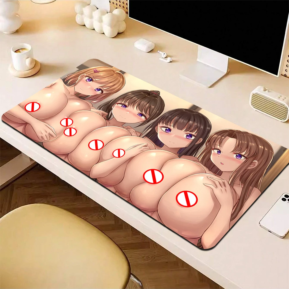 Hentai Large Mousepad Sexy Anime Girl Gaming Mouse Pad Nude Big Boobs Mouse Mat NSFW Ass Desk Mat Otaku Computer Keyboard Mats