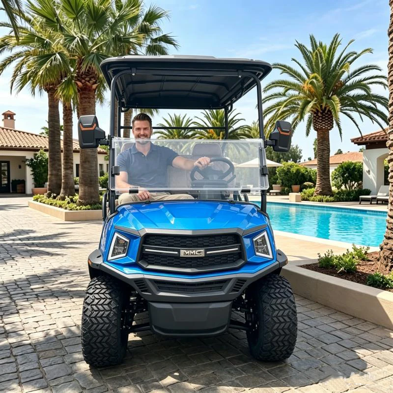 4 Seater Electric Golf Cart Off-Road Tires Lithium Battery for Amusement Park Resort Hotel - Eco-Friendly Tourist Transport