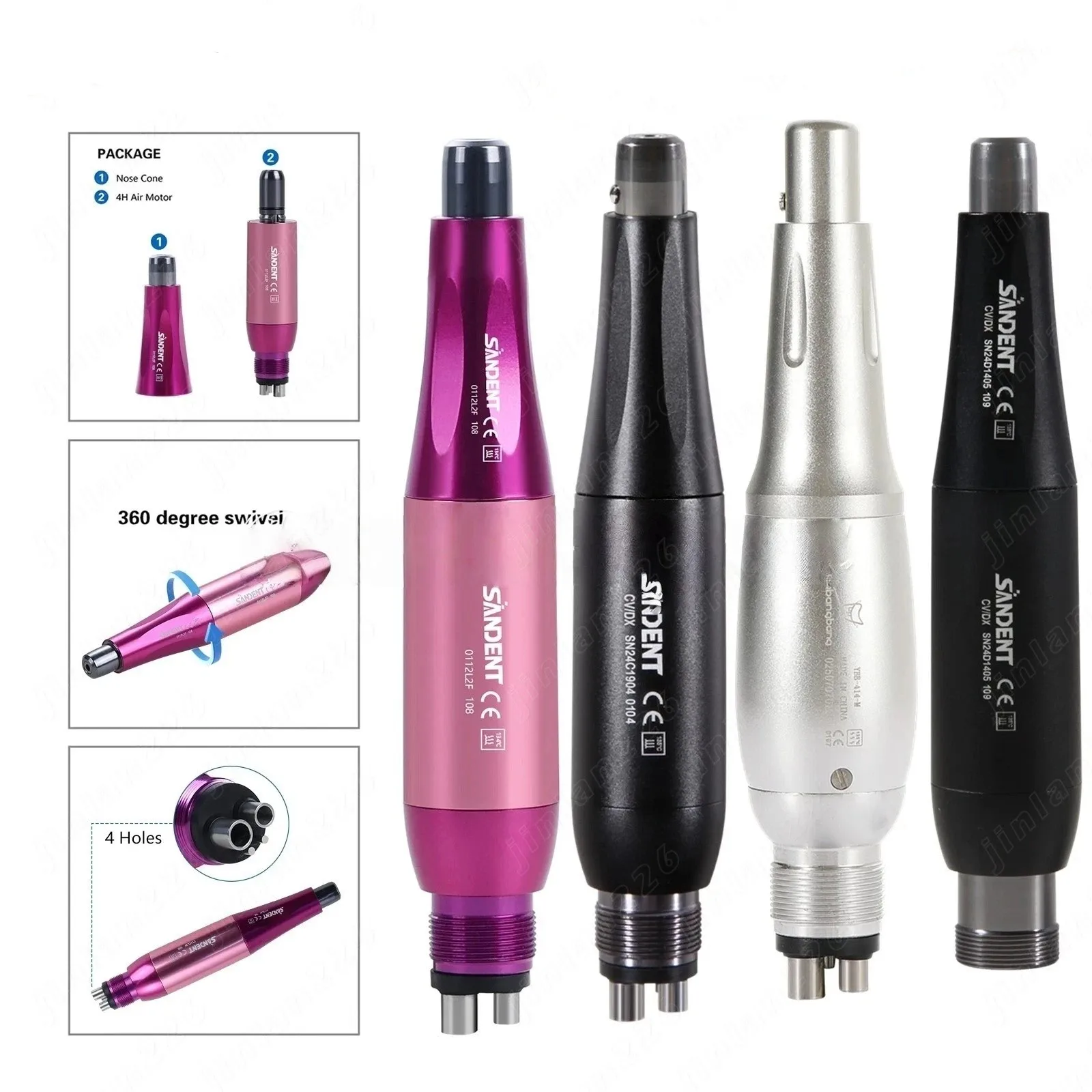 Dental Cordless Wireless Hygiene Prophy Handpiece Air Motor 360° Swivel  Polishing Angles