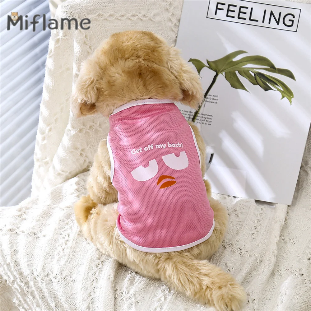 

Miflame Cartoon Pet Clothes Summer Thin Breathable Small Dogs Vest Cat Dog Clothes Teddy Bichon Schnauzer Handsome Tank Top