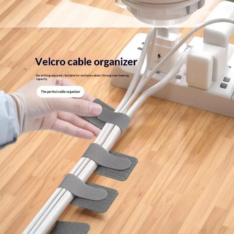 【HG】10/30/50Pcs Ties Fastening Wire Reusable Cable Organizer Cord Rope Holder Self Adhesive Adjustable  Straps Desk Ma
