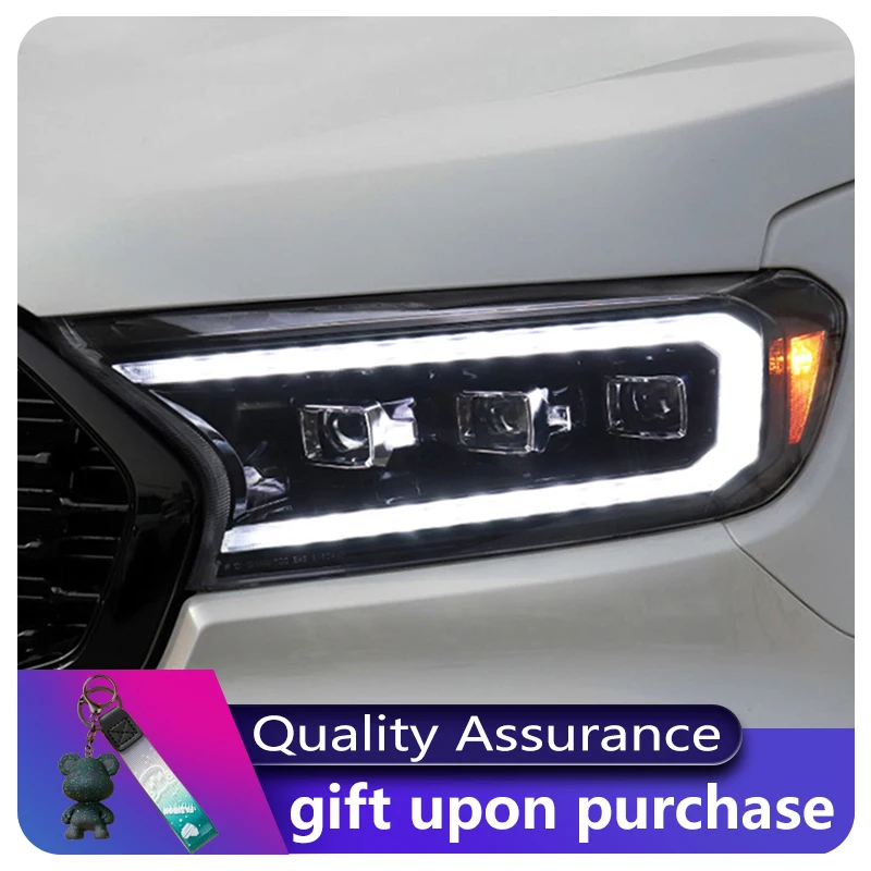 

2 шт. автомобильные фары для Ford Ranger 2015-2020, передняя лампа, новый стиль, линза проектора, DRL, фара, светодиодный указатель поворота, аксессуары