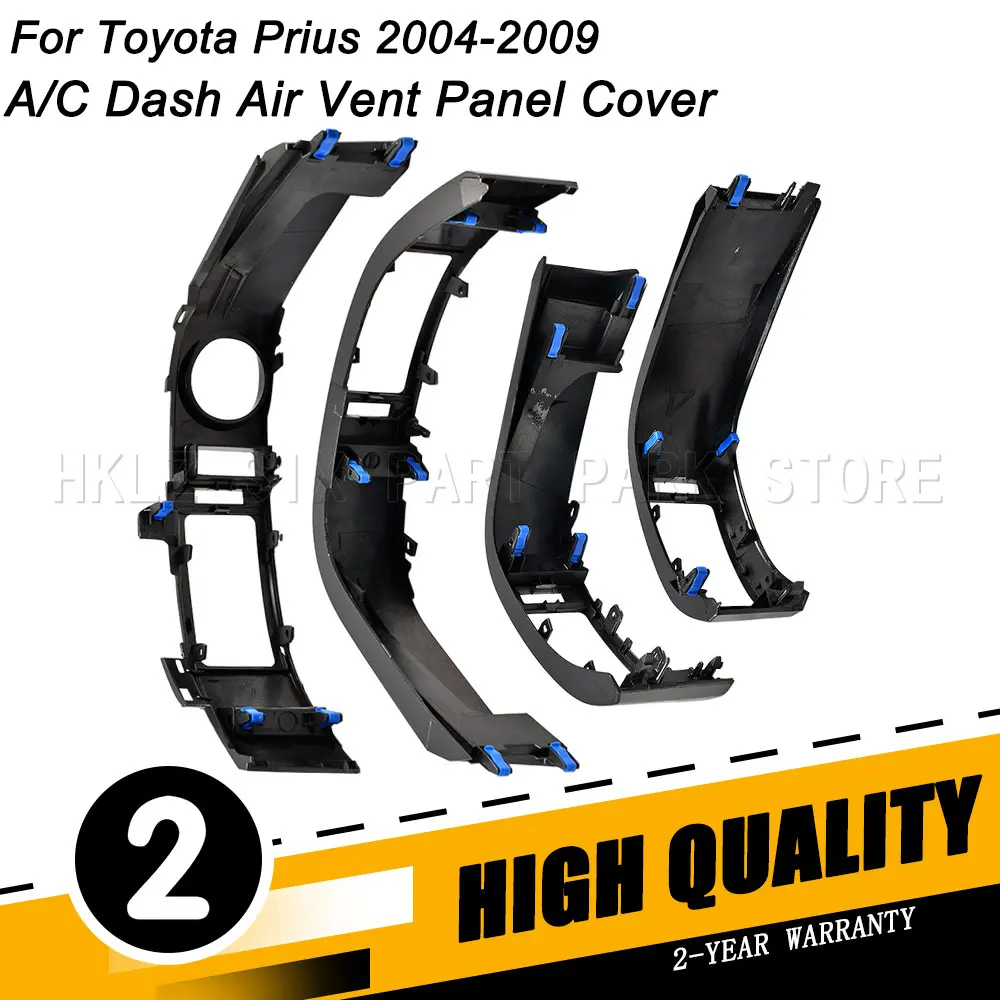 4Pcs LHD Center Inner Dash A/C Air Vent Cover Trim Silver For Toyota Prius 2004-2009 Dashboard Air Outlet Panel Car Accessories