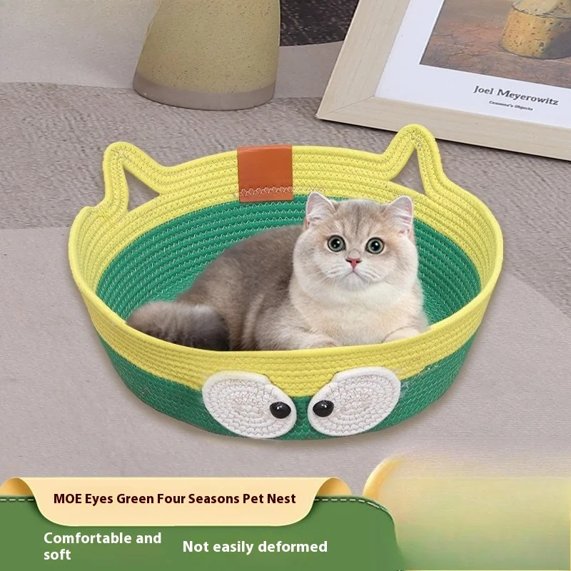 

All Weather Handmade Cat Bed: Scratch - Proof & Cozy | Cute Cat Bed with Integrated Scratch Board | Washable & Warm Pet Bedding
