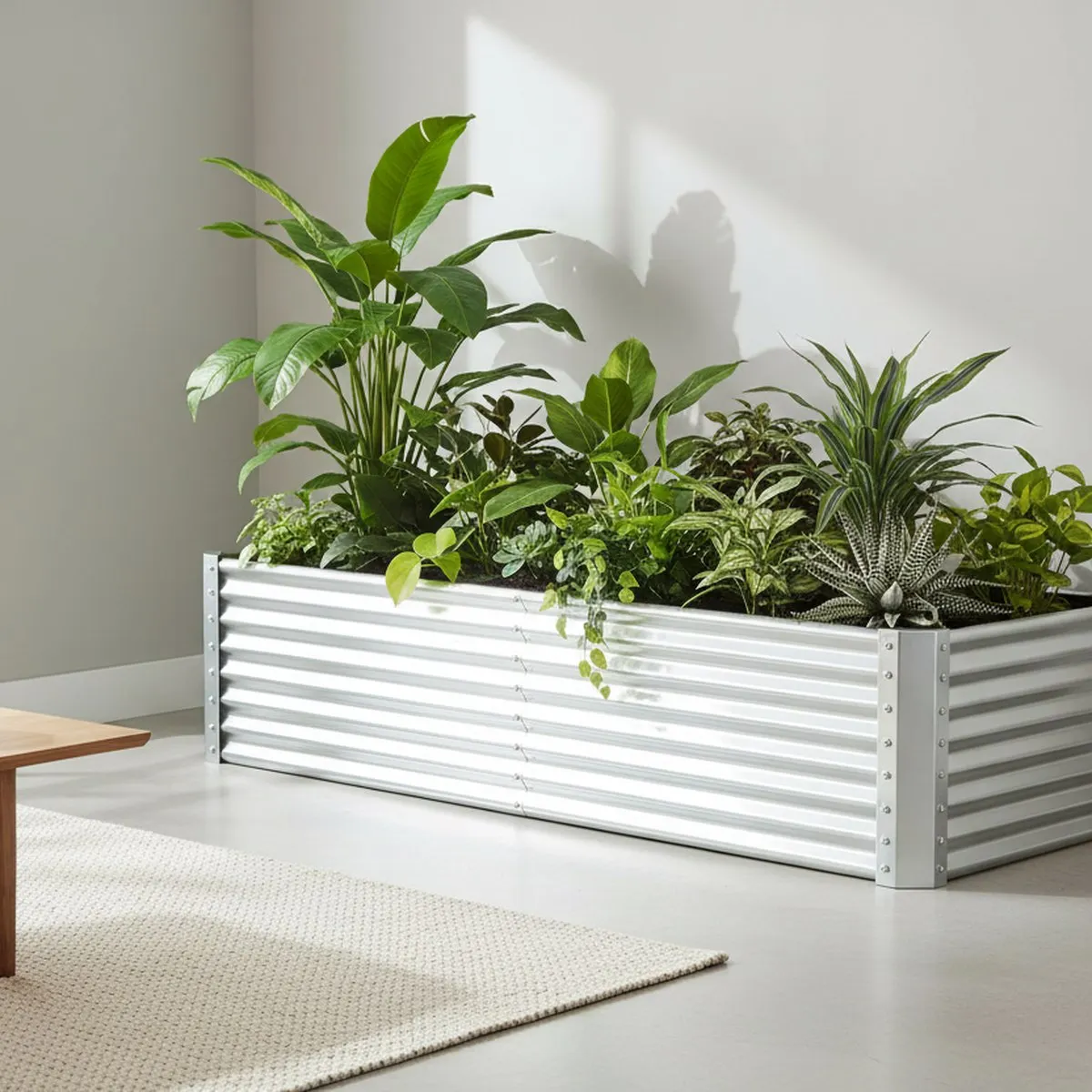 Galvanized Steel Raised Garden Bed 6x3x2ft Rust Resistant Deep Planter Box Easy Assembly for Vegetables