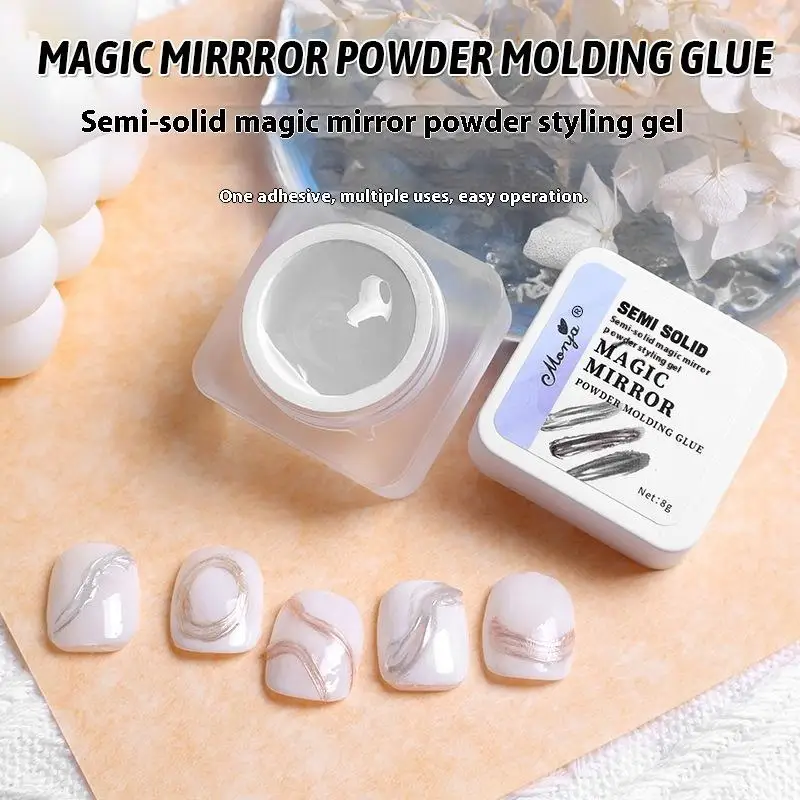 Miroir magique ongles modélisation Gel semi-solide UV LED 3D modélisation sculpture colle Durable manucure Art Salon de manucure outils de décoration