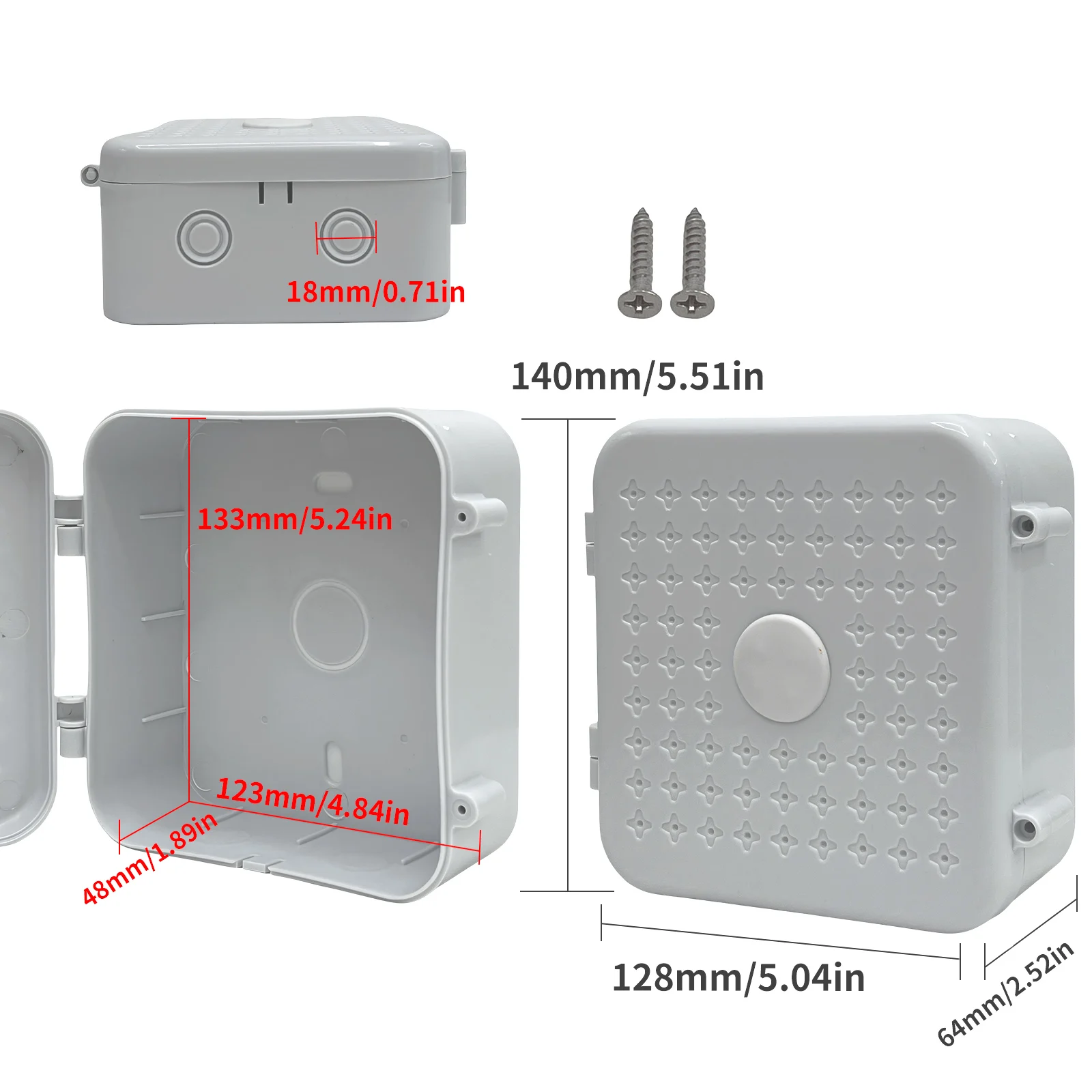 Rainproof Outdoor Junction Box, Plastic Electrical Shell Wall Bracket, Engineering Wall Electrical Box Junction Box image 3