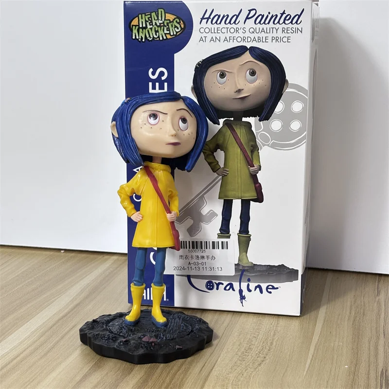 7inch Coraline & the Secret Door Movie Caroline  Action Figure Shaking Head Desktop Model Ornaments Birthday Gift Children toys