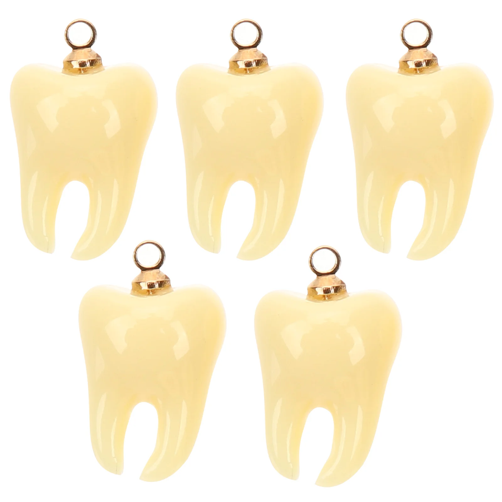 5 Pcs DIY Charms Pendant Tooth Shape Necklaces Jewelry Making Bracelet Teeth Dangle