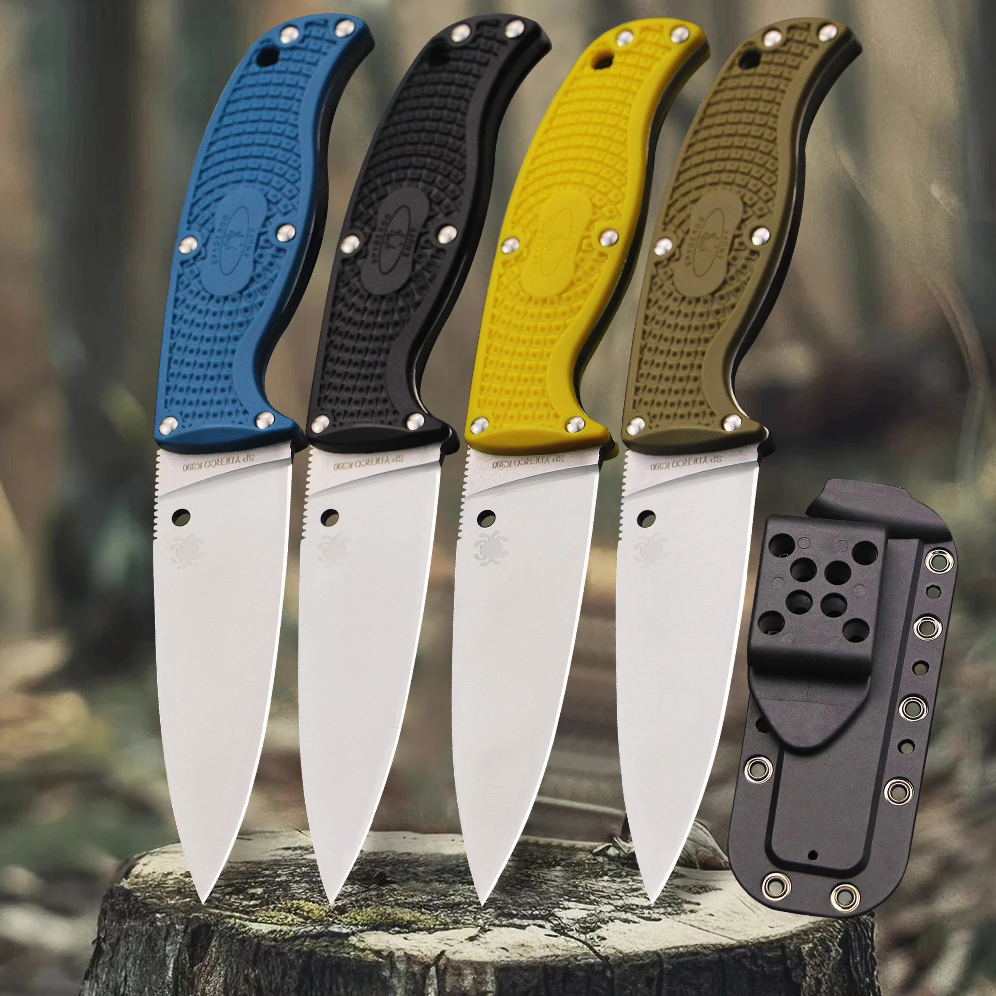 American All-Tang Outdoor Survival Knife + Sheath, Jungle EDC tool knife, Camping survival knife