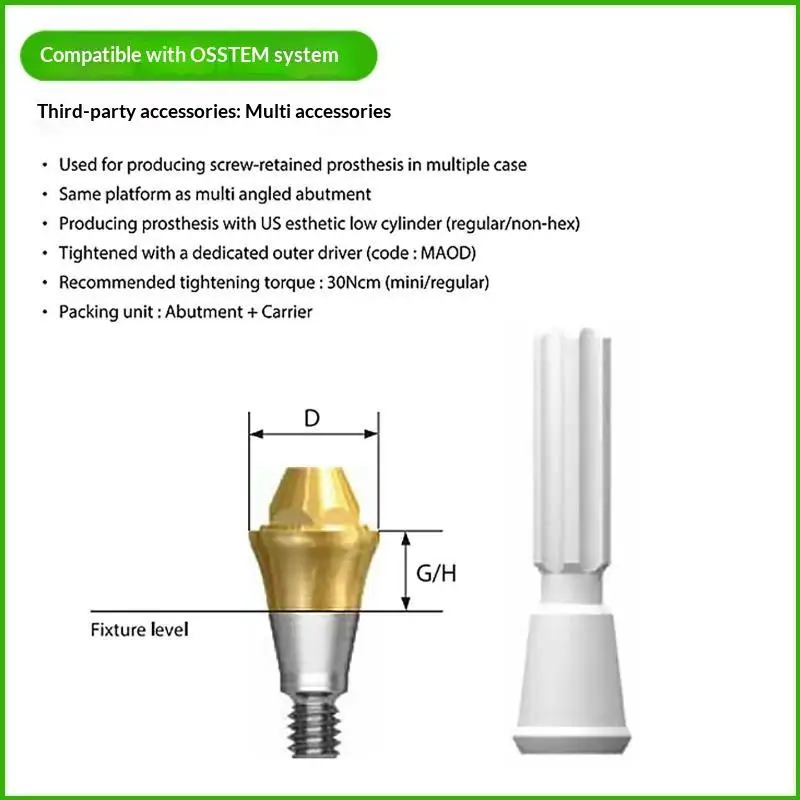 1 Set 4.8mm Composite Right-angle Abutment Implant Substitute Titanium Alloy Material Dental Lab Replacement Accessory For OSST