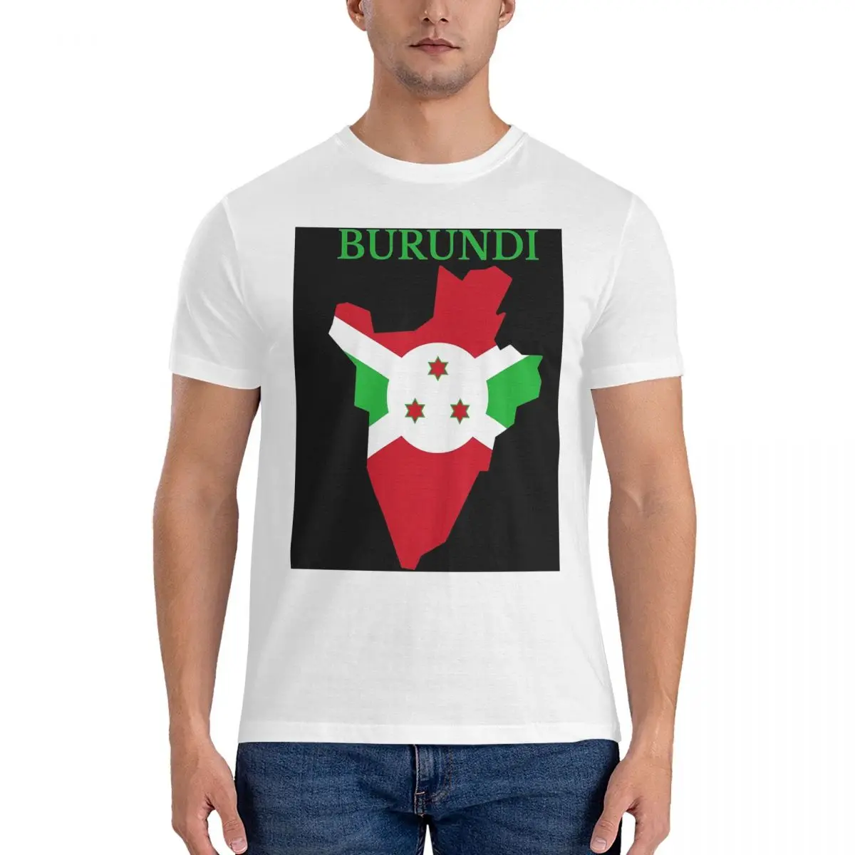 بوروندي خريطة العلم تي شيرت للرجال القطن المتضخم تي شيرت الرجال تيز قصيرة س الرقبة ملابس الصيف بلايز S-6XL