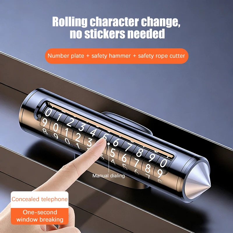 

Многофункциональный автоматический номер парковки 2-в-1, безопасный оконный выключатель, внутренний номер телефона, украшение автомобиля, временный номерной знак